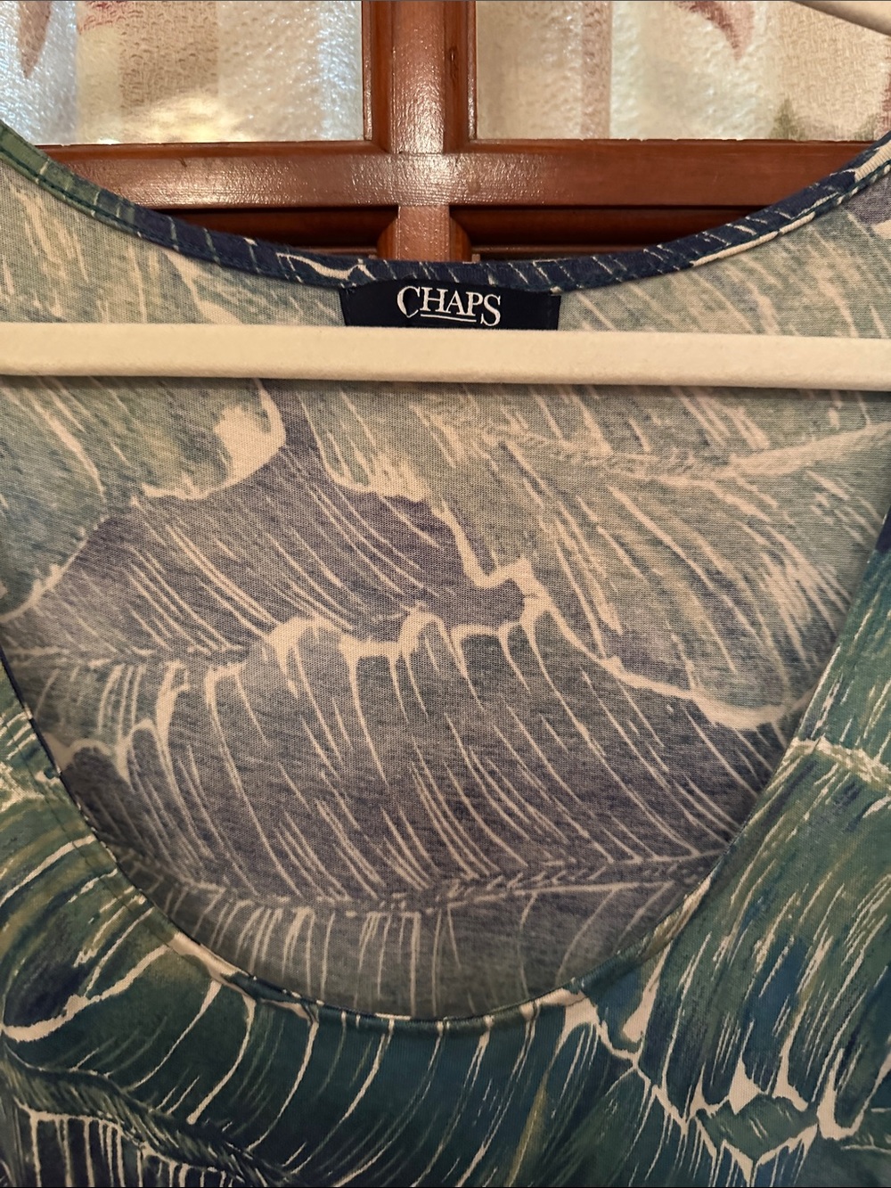 Chaps Tropical Leaf Maxi Dress - Picture 3 of 7